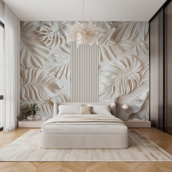 Mur blanc avec des feuilles Mur blanc avec des feuilles