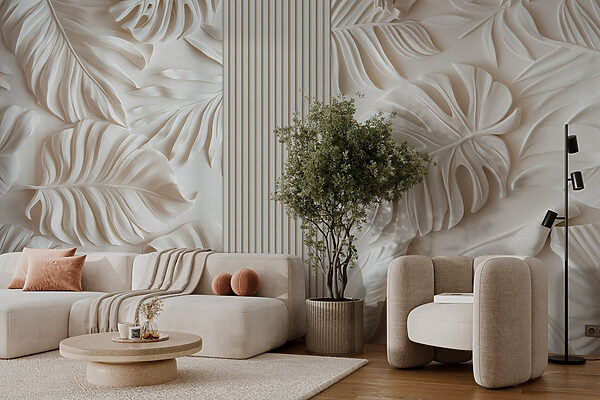 Mur blanc avec des feuilles Mur blanc avec des feuilles