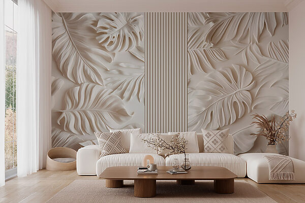 Mur blanc avec des feuilles Mur blanc avec des feuilles