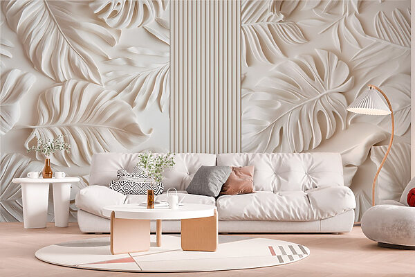 Mur blanc avec des feuilles Mur blanc avec des feuilles