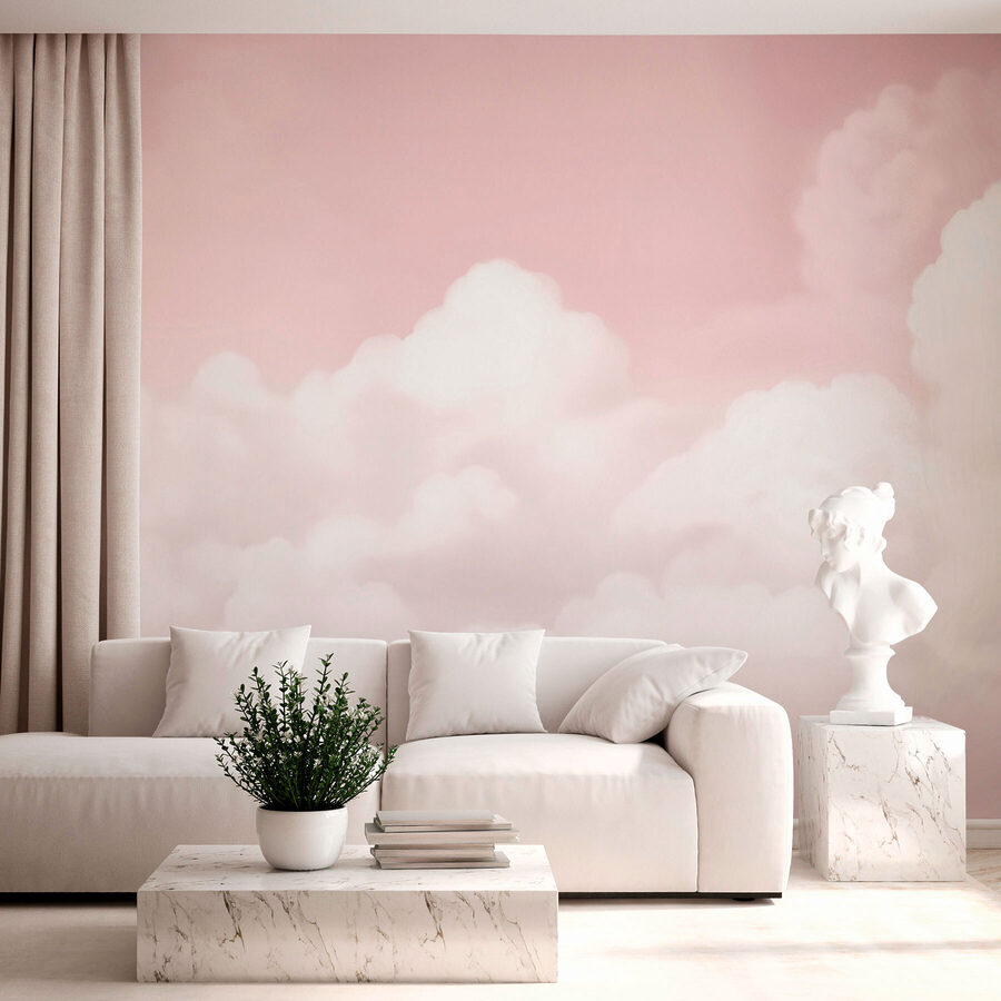 Ciel rose avec nuages