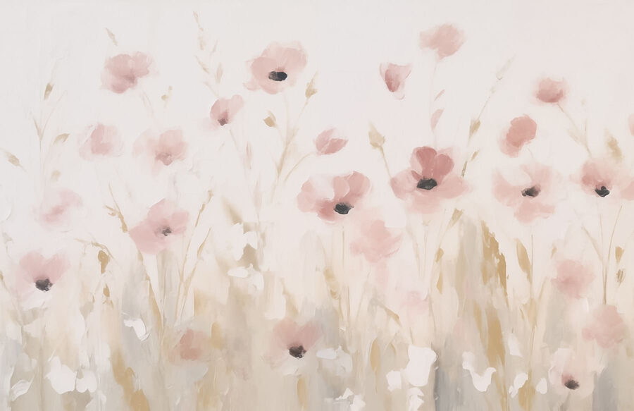 Peinture de fleurs roses