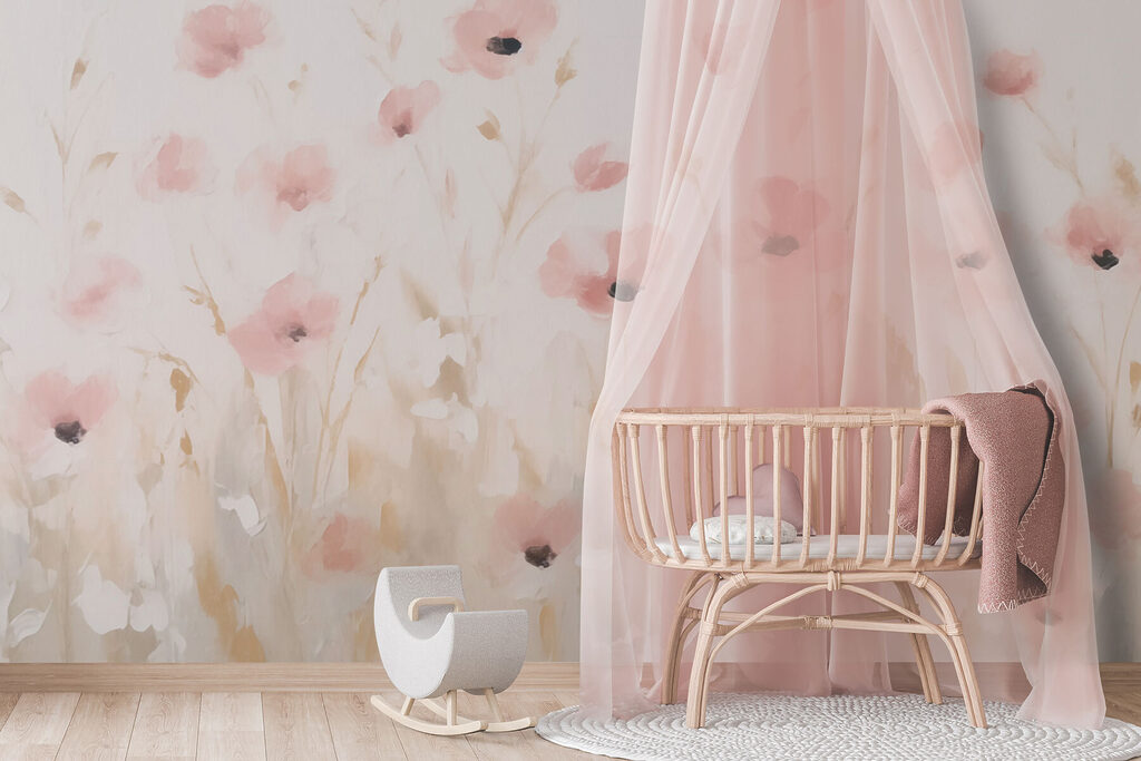 Painting of pink flowers