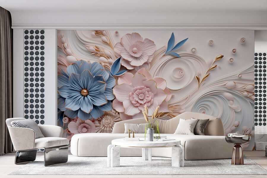 Fleurs et feuilles en papier