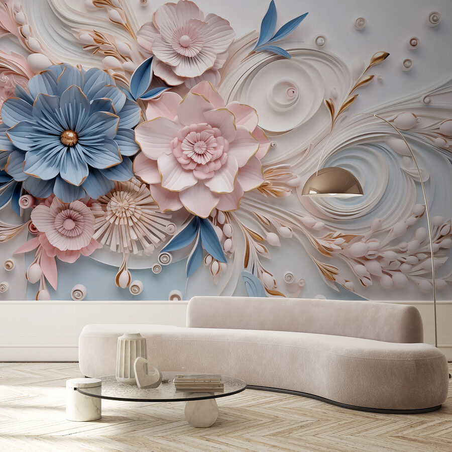 Fleurs et feuilles en papier