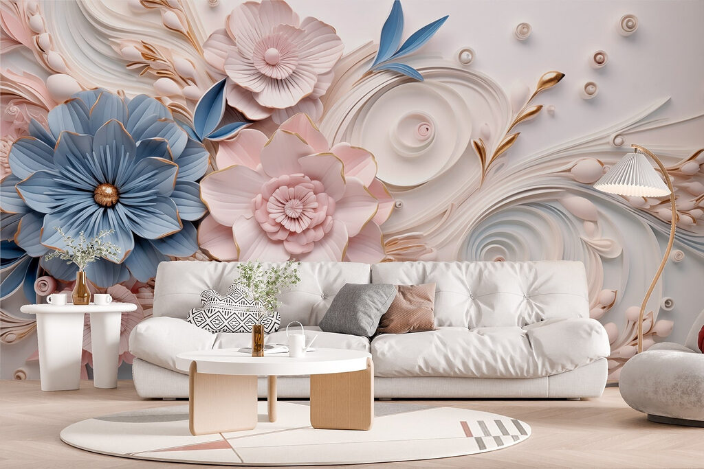 Paper flowers and leaves Paper flowers and leaves