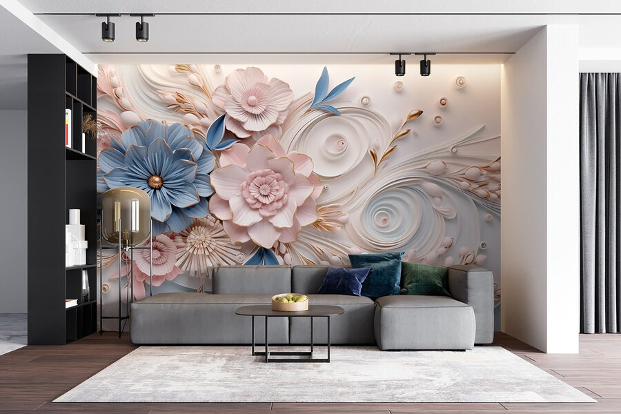 Fleurs et feuilles en papier