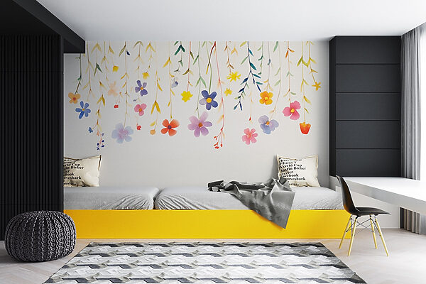 Aquarelle de fleurs et de feuilles Aquarelle de fleurs et de feuilles