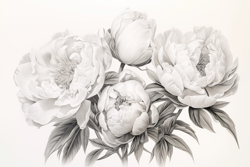 Dessin de fleurs sur fond blanc Dessin de fleurs sur fond blanc