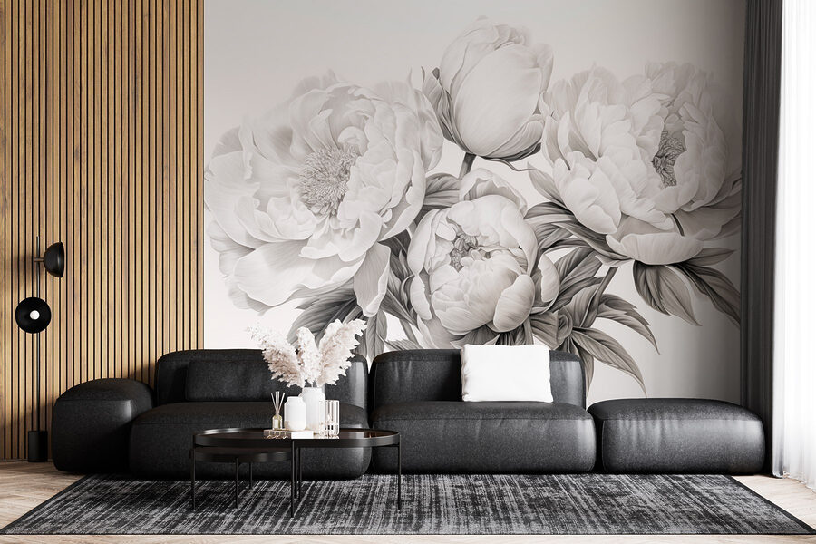 Drawing of flowers on a white background Drawing of flowers on a white background