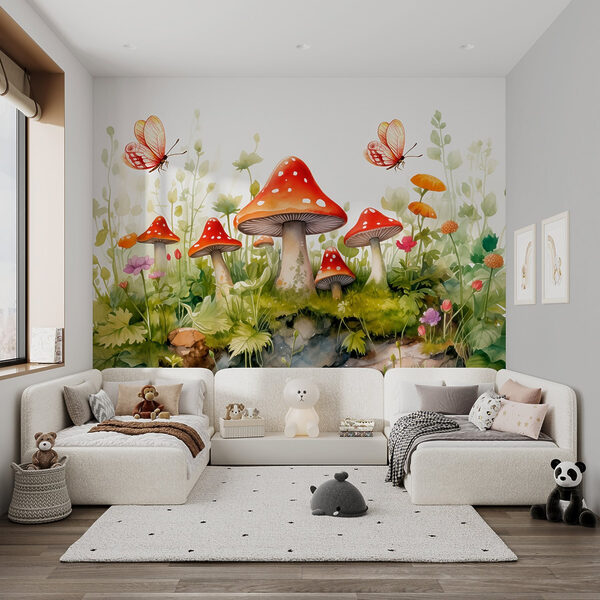 Peinture de champignons et de papillons Peinture de champignons et de papillons