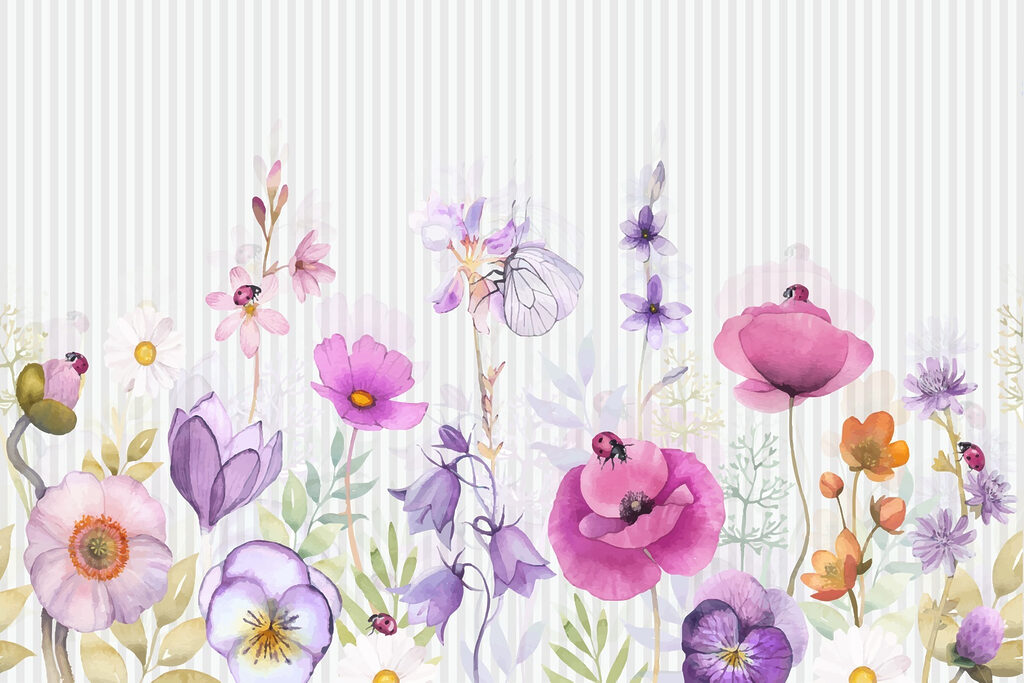 Des fleurs colorées et des insectes vivants Des fleurs colorées et des insectes vivants