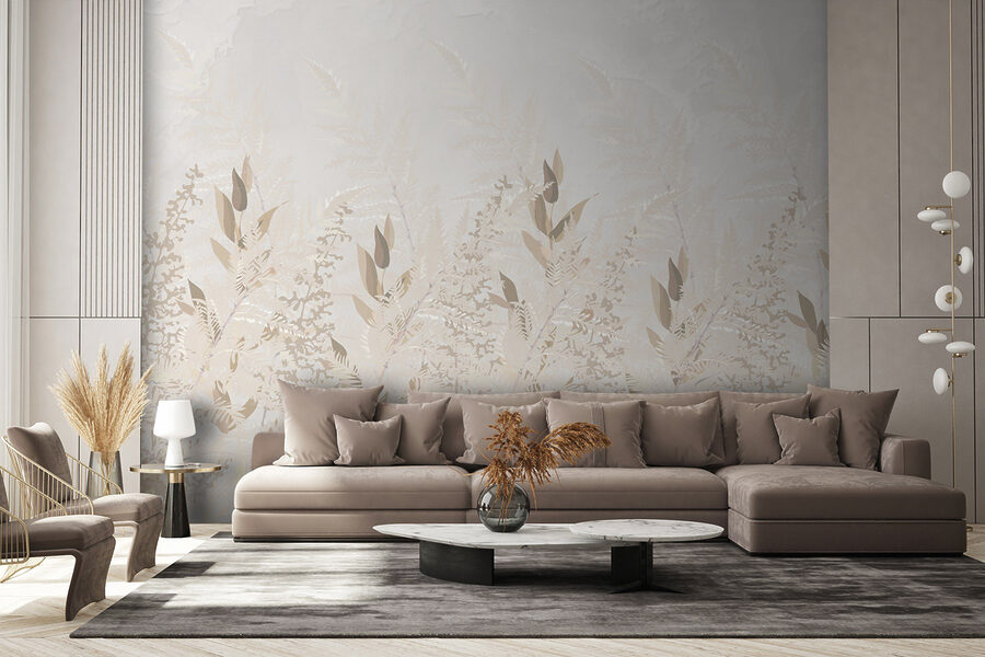 Motif d'inspiration naturelle aux tons doux