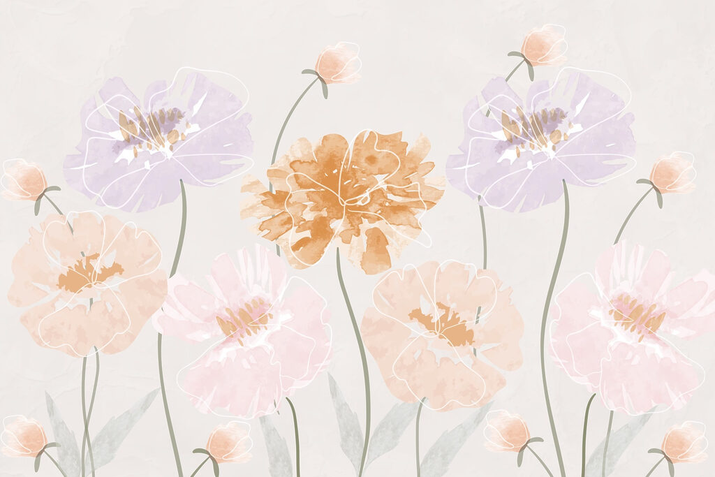 Groupe de fleurs avec feuilles Groupe de fleurs avec feuilles