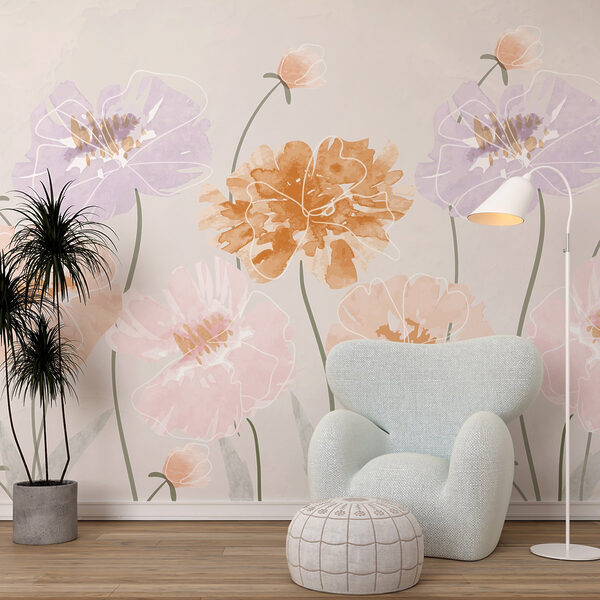 Groupe de fleurs avec feuilles Groupe de fleurs avec feuilles