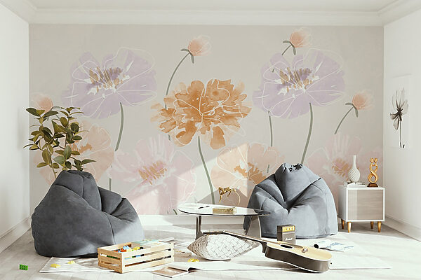 Groupe de fleurs avec feuilles Groupe de fleurs avec feuilles