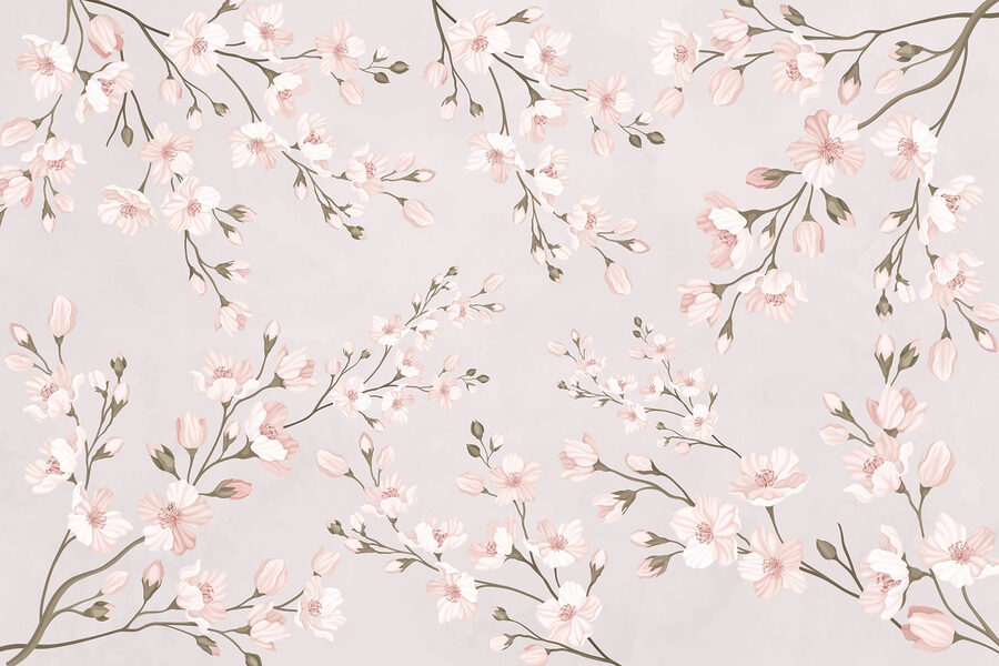 Motif de fleurs sur fond blanc