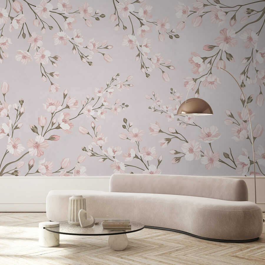 Motif de fleurs sur fond blanc
