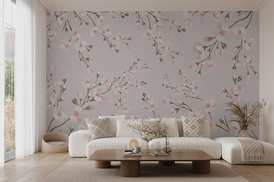 Motif de fleurs sur fond blanc