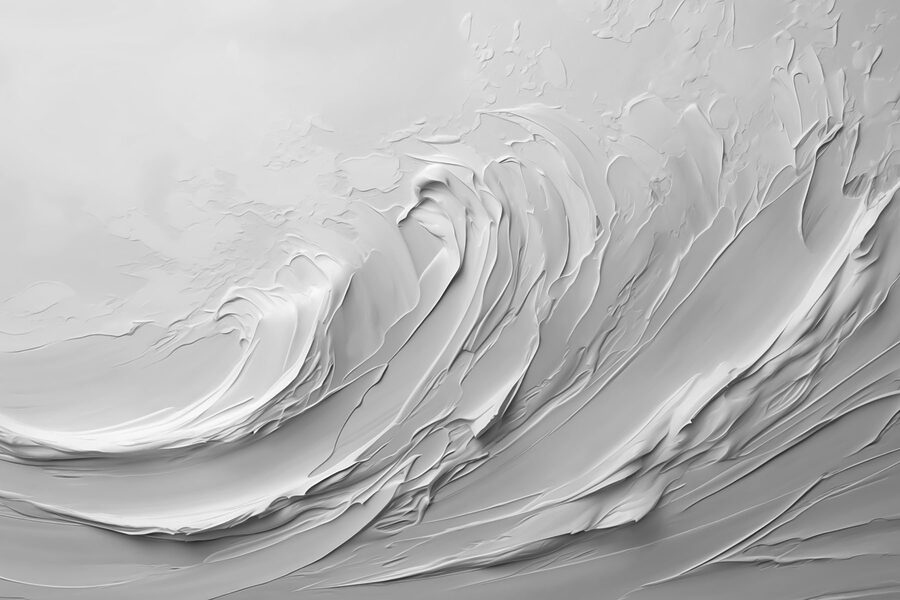 Mur blanc avec des vagues blanches