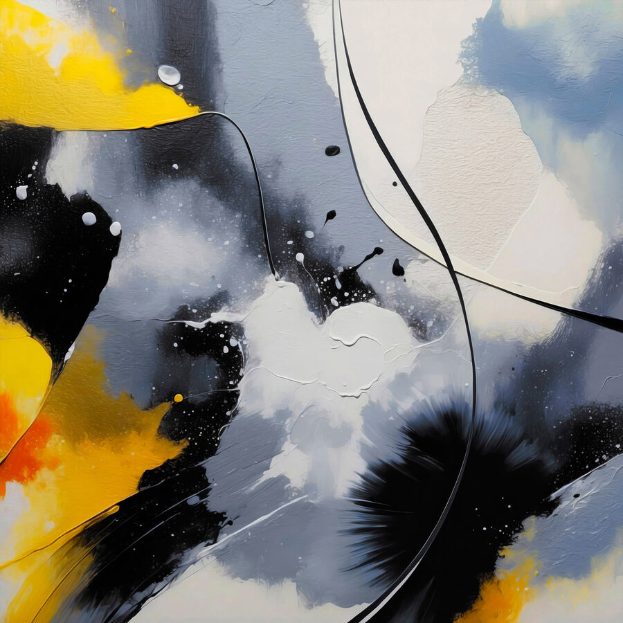 Peinture de couleurs noire, jaune et blanche Peinture de couleurs noire, jaune et blanche