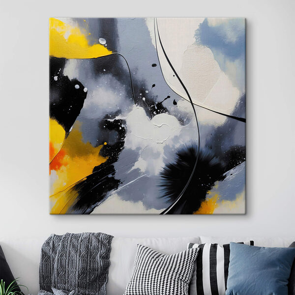 Peinture de couleurs noire, jaune et blanche Peinture de couleurs noire, jaune et blanche