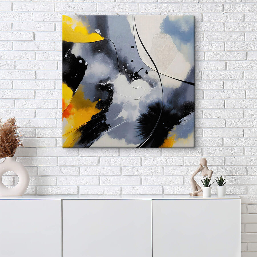 Peinture de couleurs noire, jaune et blanche Peinture de couleurs noire, jaune et blanche