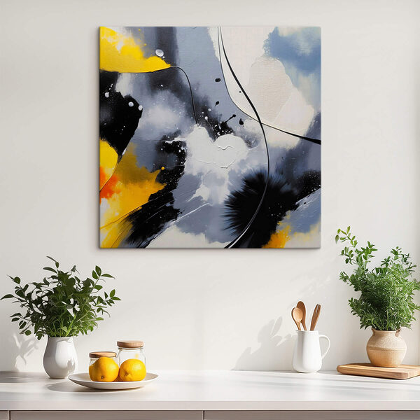 Peinture de couleurs noire, jaune et blanche Peinture de couleurs noire, jaune et blanche