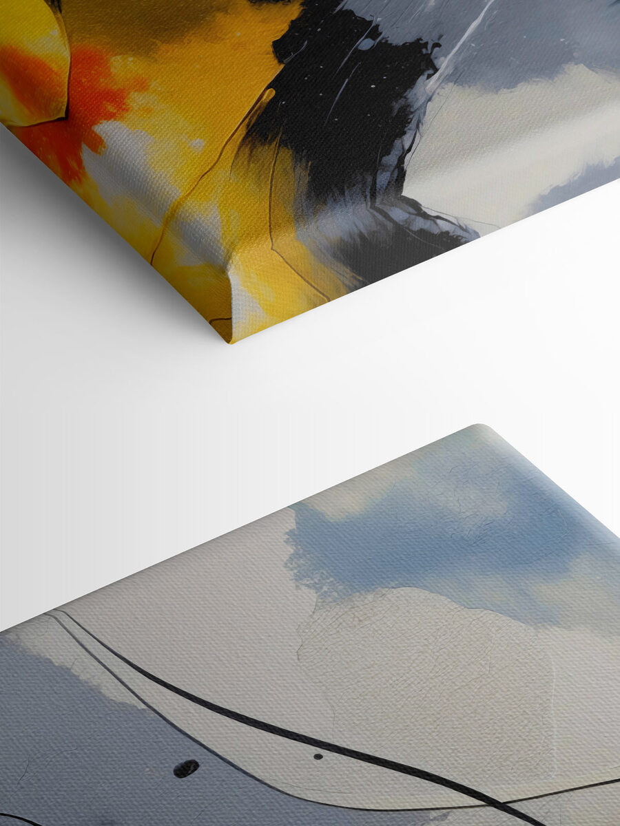 Peinture de couleurs noire, jaune et blanche Peinture de couleurs noire, jaune et blanche