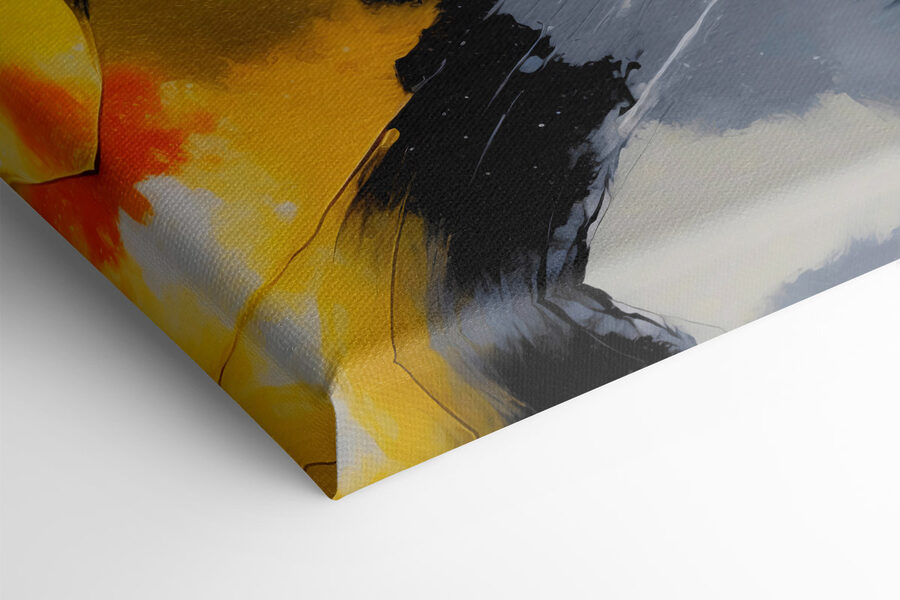 Peinture de couleurs noire, jaune et blanche Peinture de couleurs noire, jaune et blanche