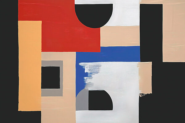 Painting of different colors and shapes