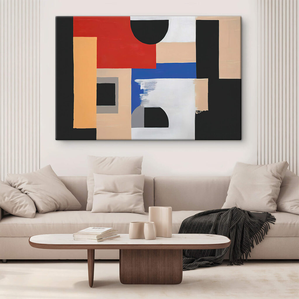 Painting of different colors and shapes