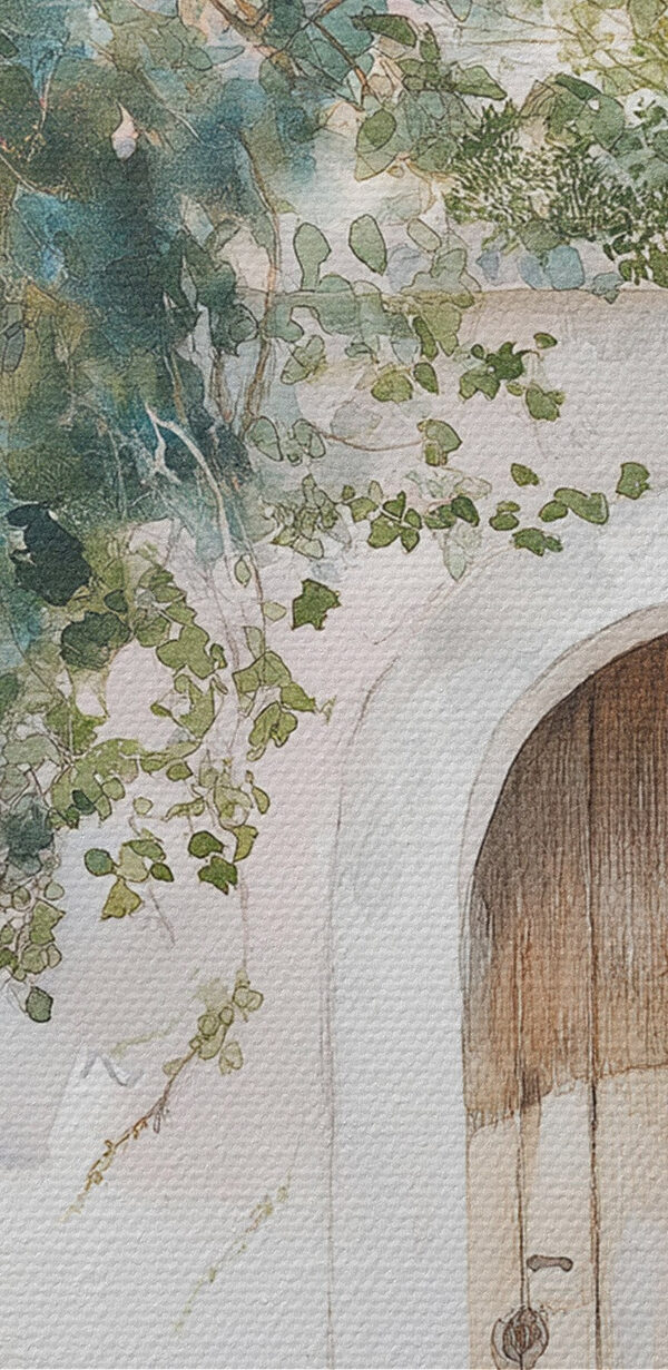 Peinture d'une porte et d'un arbre sur un mur Peinture d'une porte et d'un arbre sur un mur