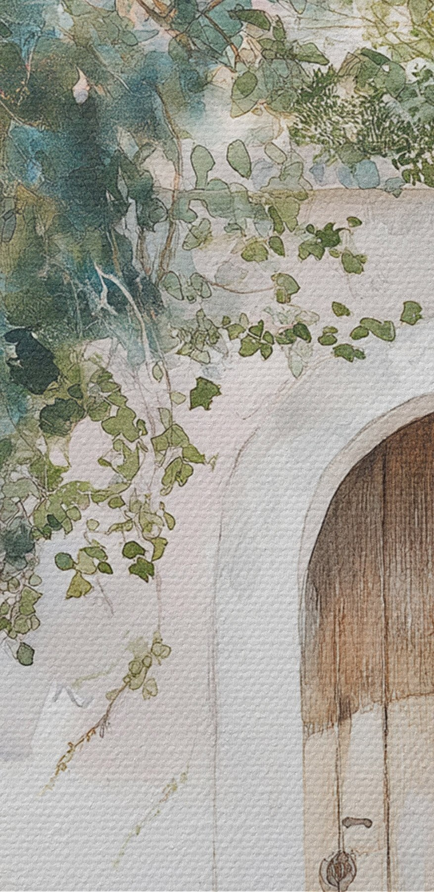 Peinture d'une porte et d'un arbre sur un mur Peinture d'une porte et d'un arbre sur un mur