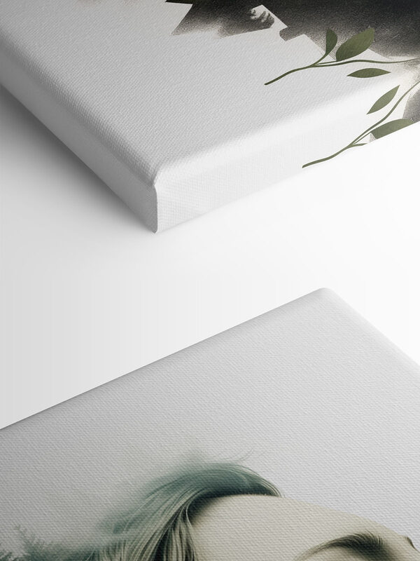 Visage de femme avec arbres et nuages Visage de femme avec arbres et nuages