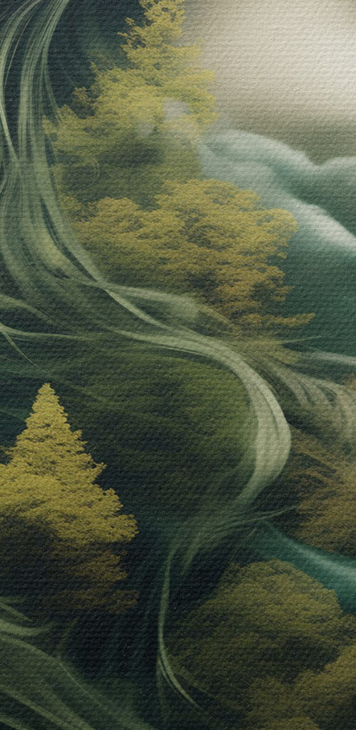 Woman's face with trees and clouds Woman's face with trees and clouds