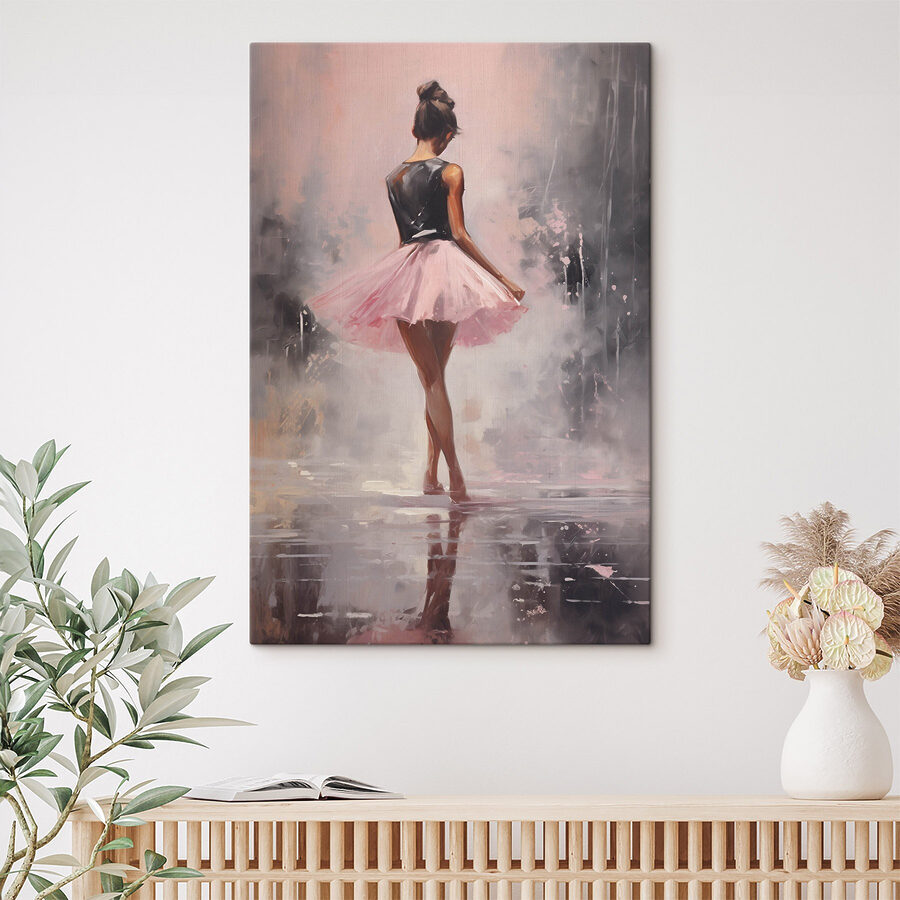 Peinture d'une femme en tutu rose Peinture d'une femme en tutu rose