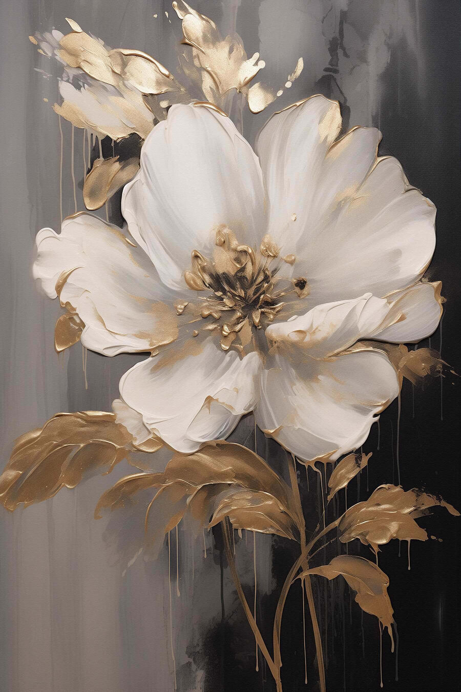 Fleur élégante sur une toile sombre