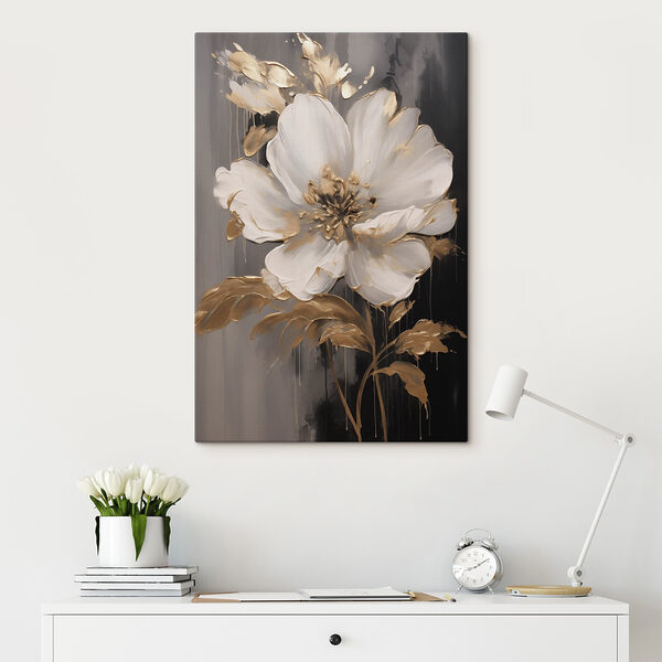 Fleur élégante sur une toile sombre Fleur élégante sur une toile sombre