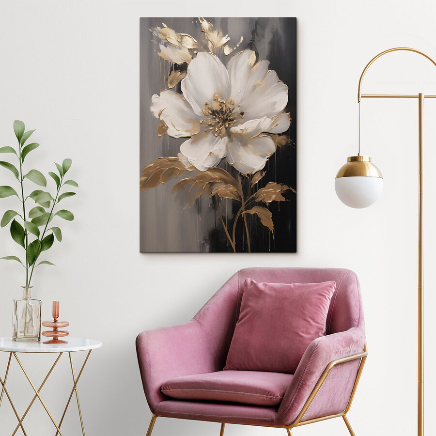 Fleur élégante sur une toile sombre