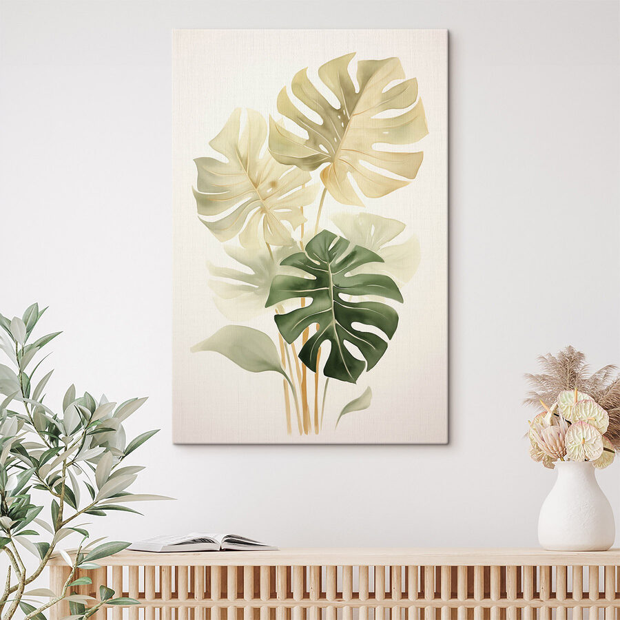 Groupe de feuilles sur fond blanc