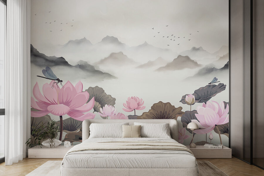 Peinture de fleurs et d'eau