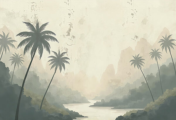 Rivière avec arbres et montagnes Rivière avec arbres et montagnes