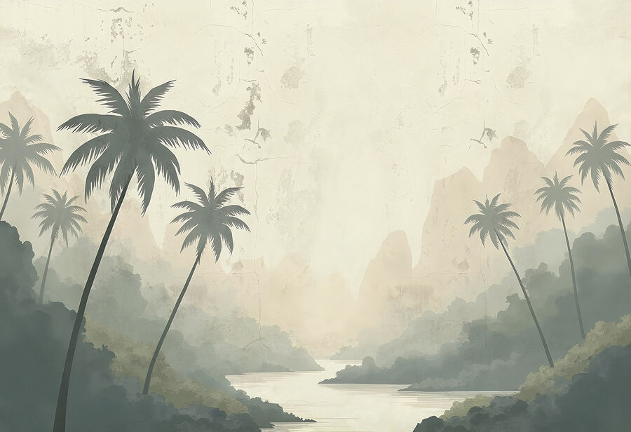 Rivière avec arbres et montagnes