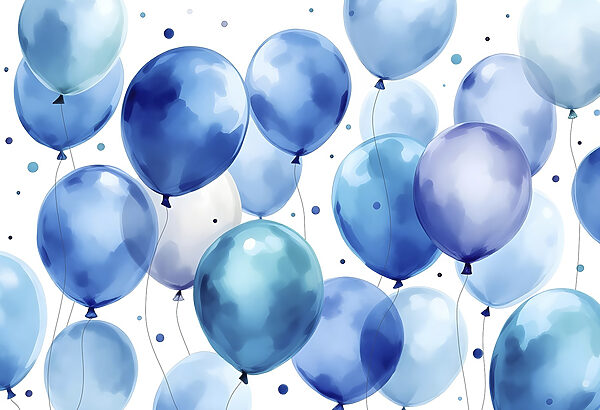 Groupe de ballons bleus et blancs Groupe de ballons bleus et blancs