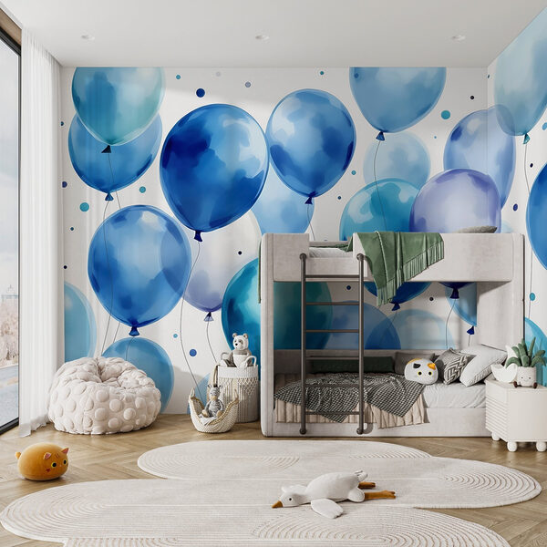 Groupe de ballons bleus et blancs Groupe de ballons bleus et blancs