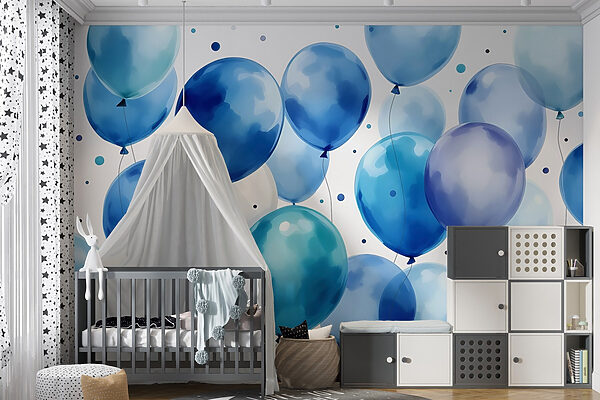 Groupe de ballons bleus et blancs Groupe de ballons bleus et blancs