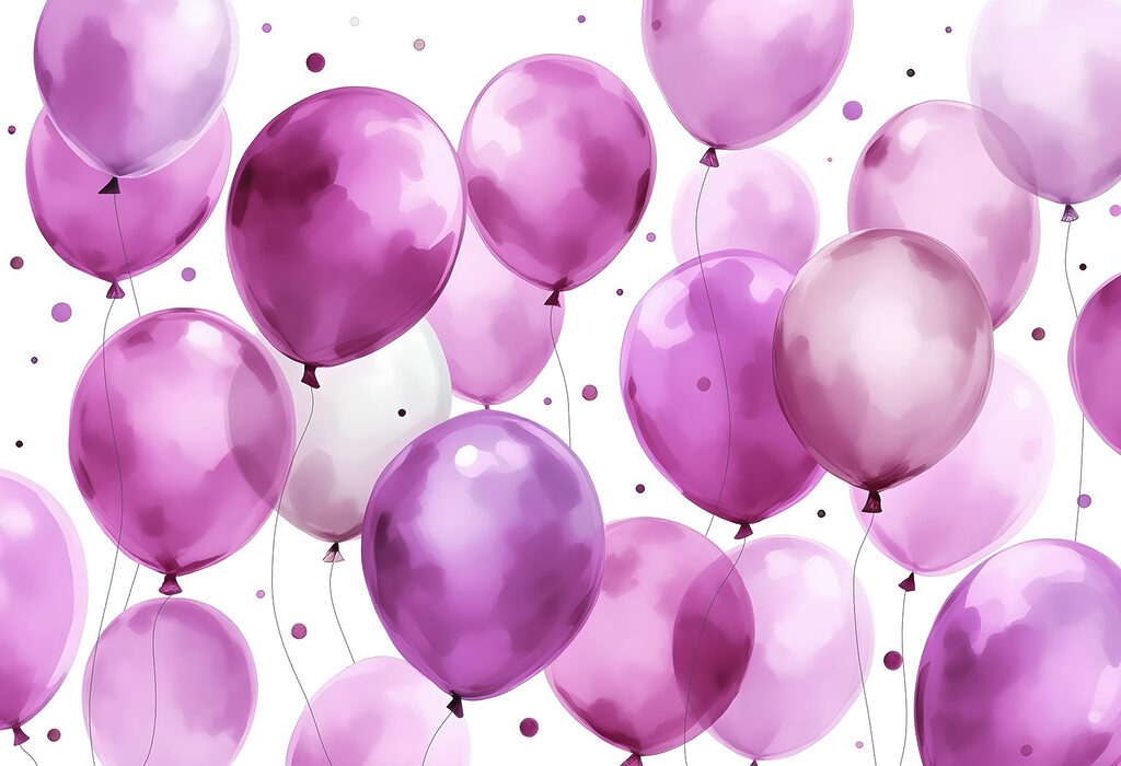 Groupe de ballons violets et blancs Groupe de ballons violets et blancs