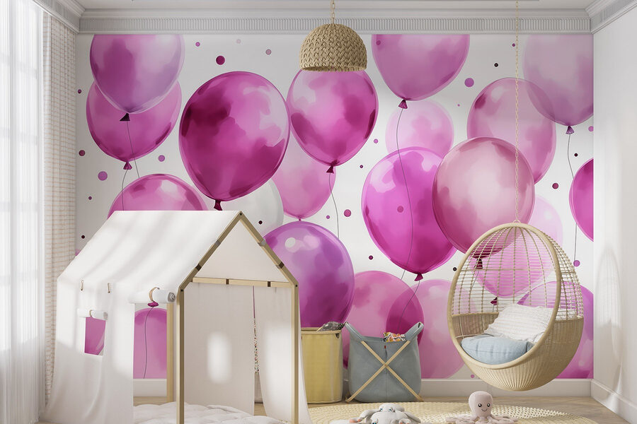 Groupe de ballons violets et blancs