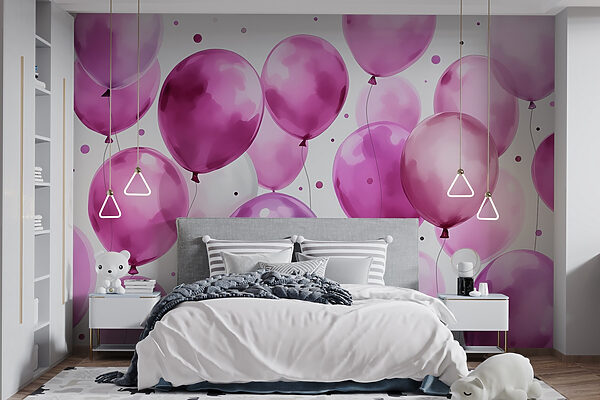 Groupe de ballons violets et blancs Groupe de ballons violets et blancs